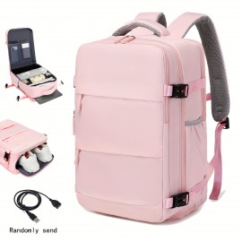 Large Capacity Computer Backpack, Dacron Durable Lightweight School Backpack With Charging Port, Fashion Travel Commuter Bag