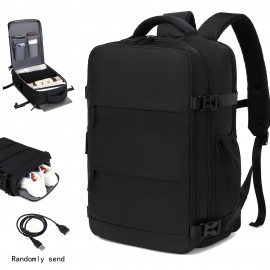 Large Capacity Computer Backpack, Dacron Durable Lightweight School Backpack With Charging Port, Fashion Travel Commuter Bag