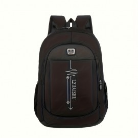 Trendy Multi-layer Zipper Backpack, Large Capacity Business Computer Backpack, Perfect Knapsack For Commuting And Travel