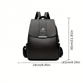 Fashion Large Capacity Backpack, Solid Color School Daypack, Women's Casual Travel Commute Knapsack