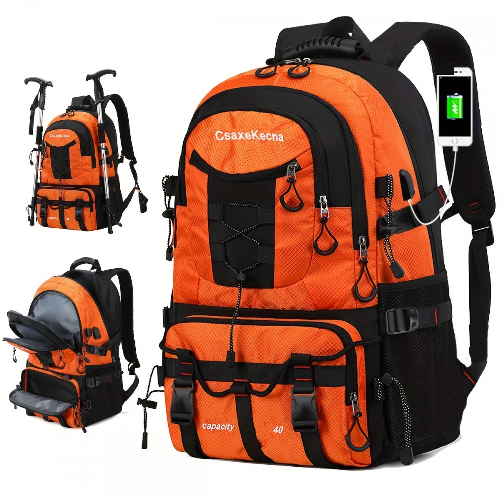 Waterproof Large Capacity Travel Backpack, Multi Functional Mountaineering Bag, Casual Outdoor Camping Hiking Rucksack