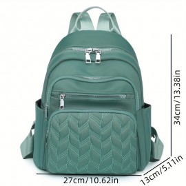 Casual Leisure Backapck, Argyle Pattern Rivets Decor Travel Daypack, Women's Trendy Backpack