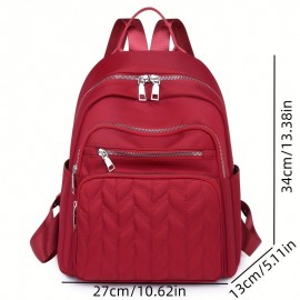 Casual Leisure Backapck, Argyle Pattern Rivets Decor Travel Daypack, Women's Trendy Backpack