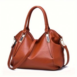 Fashion Handbags For Women, Soft PU Leather Crossbody Bag, Top Handle Satchel Purse For Office