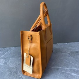 Minimalist Vintage Square Tote Bag, Solid Color Shoulder Bag, Women's All-Match Satchel Bag For Work