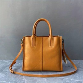 Minimalist Vintage Square Tote Bag, Solid Color Shoulder Bag, Women's All-Match Satchel Bag For Work