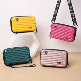 Stylish Suitcase Design Shoulder Bag, Zipper All-Match Zipper Coin Purse, Portable Crossbody Bag