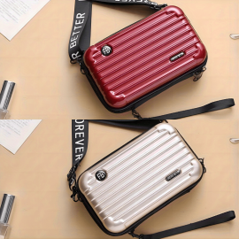 Stylish Suitcase Design Shoulder Bag, Zipper All-Match Zipper Coin Purse, Portable Crossbody Bag