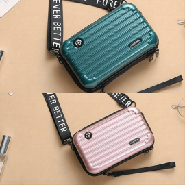 Stylish Suitcase Design Shoulder Bag, Zipper All-Match Zipper Coin Purse, Portable Crossbody Bag