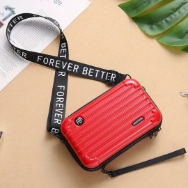 Stylish Suitcase Design Shoulder Bag, Zipper All-Match Zipper Coin Purse, Portable Crossbody Bag