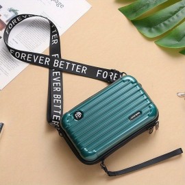 Stylish Suitcase Design Shoulder Bag, Zipper All-Match Zipper Coin Purse, Portable Crossbody Bag