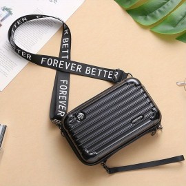 Stylish Suitcase Design Shoulder Bag, Zipper All-Match Zipper Coin Purse, Portable Crossbody Bag