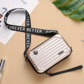 Stylish Suitcase Design Shoulder Bag, Zipper All-Match Zipper Coin Purse, Portable Crossbody Bag