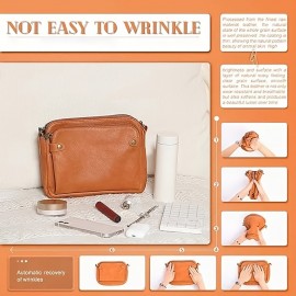 Retro Three-layer Crossbody Bag, Simple Solid Color Shoulder Bag, Durable Fau Leather Wallet