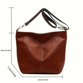 Vintage Crossbody Bag For Women, Large Capacity Hobo Bag, Fashion Faux Leather Shoulder Bag