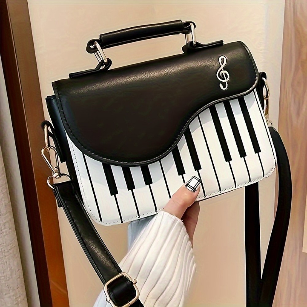 Mini Piano Shaped Novelty Bag, Cute Cartoon Crossbody Bag, Women's Fashion Handbag, Shoulder Bag & Purse