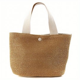 Casual Women's Small Handbag, Summer Beach Straw Bag, Versatile Storage Bag Ofr Outdoor Trip