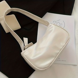 Stylish PU Leather Shoulder Bag, Simple Solid Color Underarm Bag, Perfect Armpit Bag For Daily Use