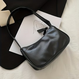 Stylish PU Leather Shoulder Bag, Simple Solid Color Underarm Bag, Perfect Armpit Bag For Daily Use