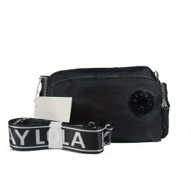 Black, Black strap with white letters