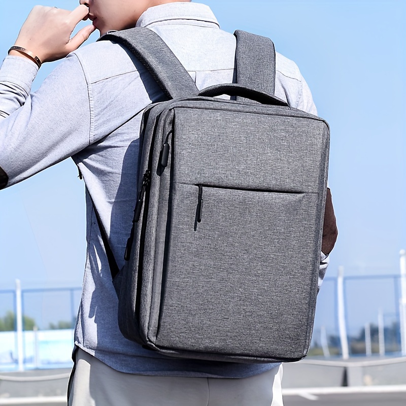 large capacity laptop backpack heavy duty computer backpack usb charging daypack for travel business school details 4