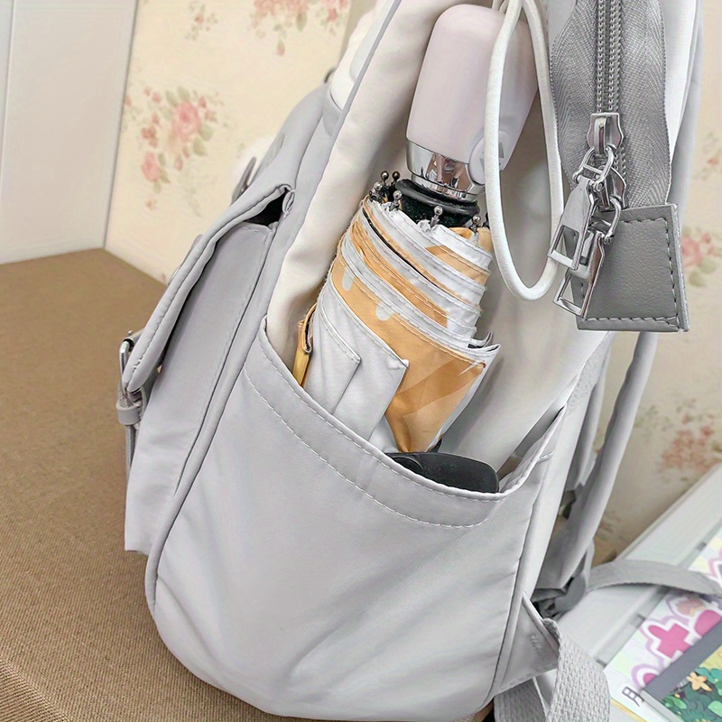 color contrast tote backpack simple preppy style school bag top handle laptop daypack for travel work details 5