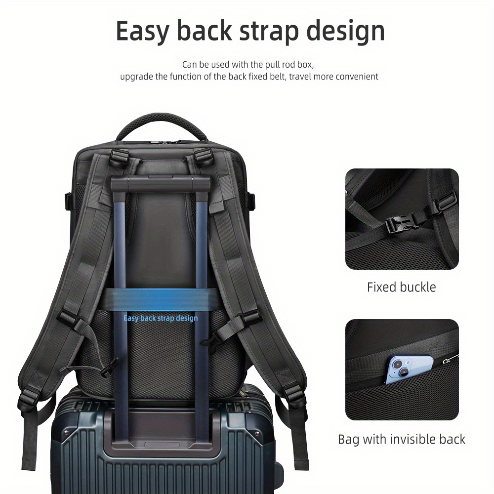 large travel carry on backpack hiking waterproof outdoor sports rucksack casual daypack school bag fit 14 inch laptop with usb charging port shoes compartment details 6