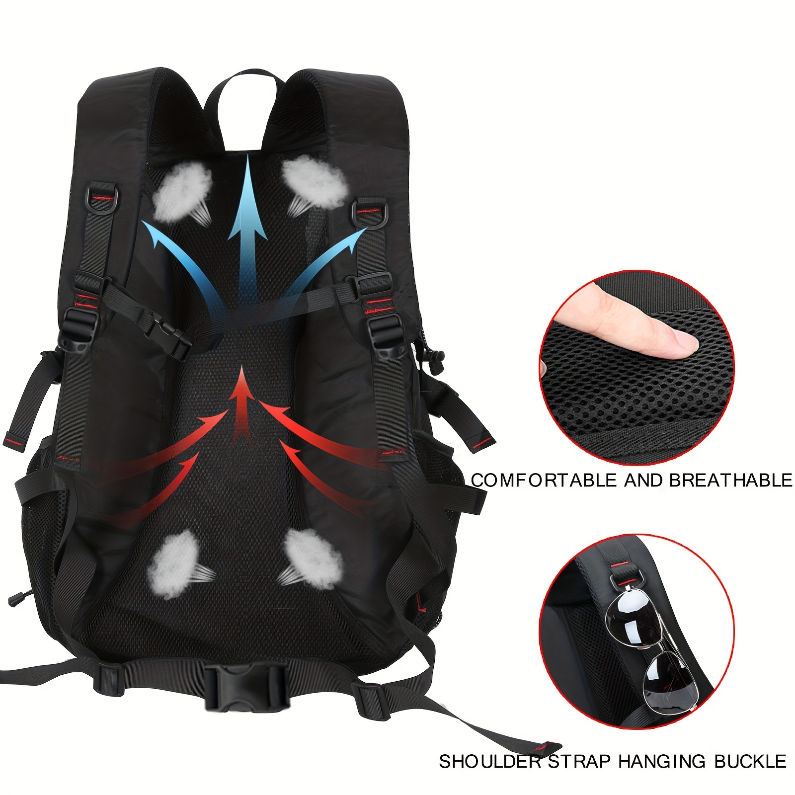 waterproof large capacity travel backpack multi functional mountaineering bag casual outdoor camping hiking rucksack details 5