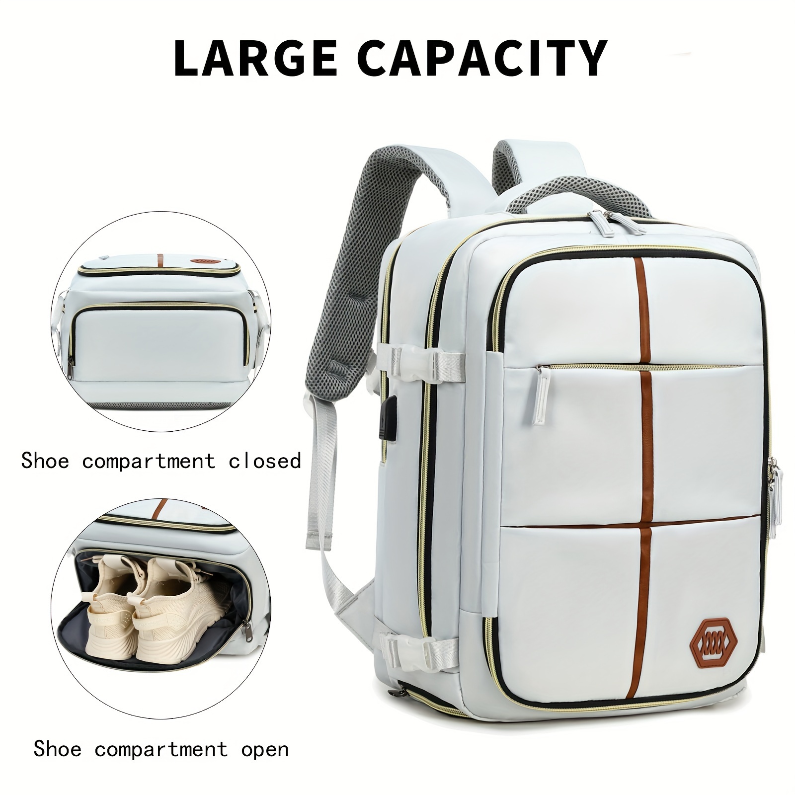 multifunctional travel backpack airline approved laptop schoolbag outdoor sports daypack with shoes compartment details 0