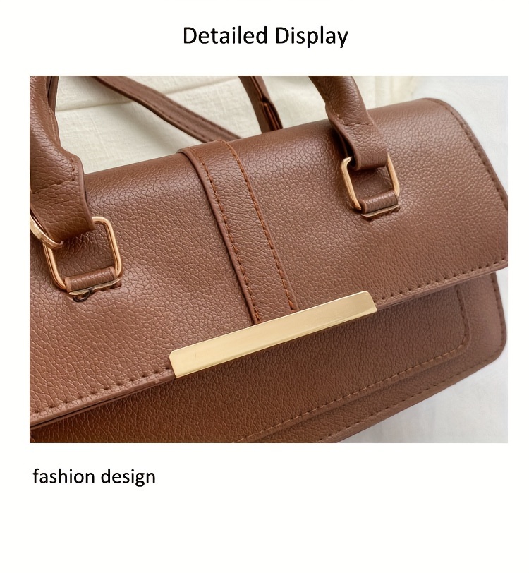 Fashion Vegan Crossbody Bag, Trendy Solid Color Shoulder Bag, Women s Casual Handbag & Purse details 8