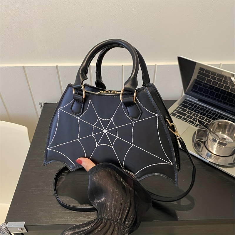 gothic bat wing novelty bag trendy pu crossbody bag womens punk y2k shoulder purse handbag for halloween details 1