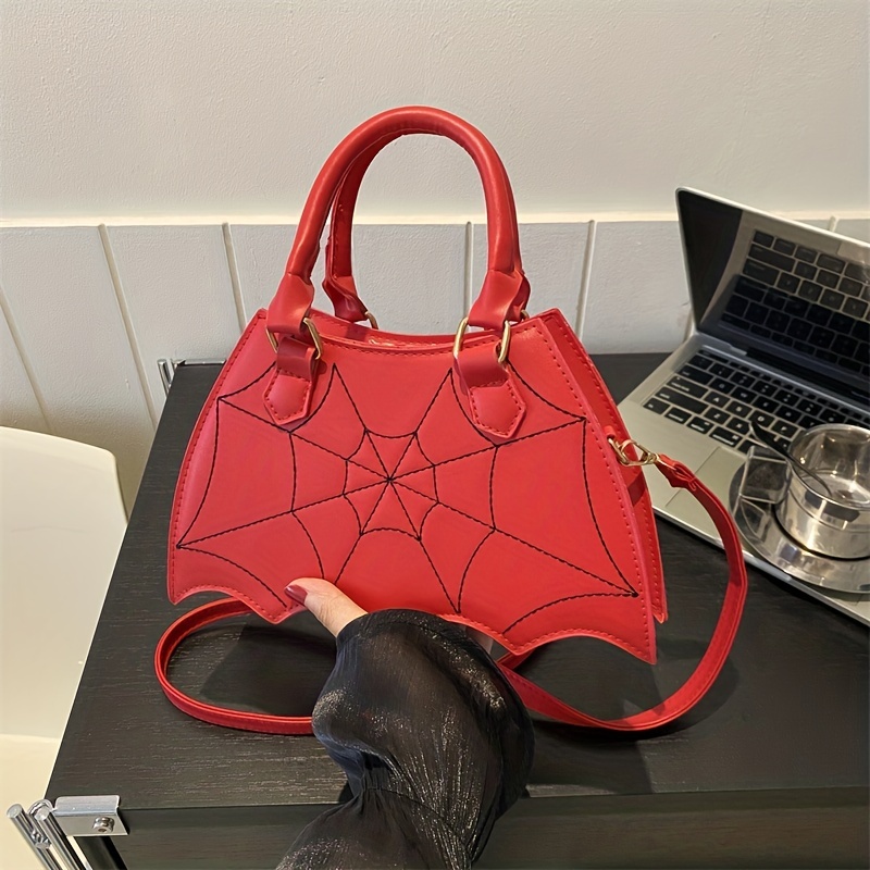 gothic bat wing novelty bag trendy pu crossbody bag womens punk y2k shoulder purse handbag for halloween details 2