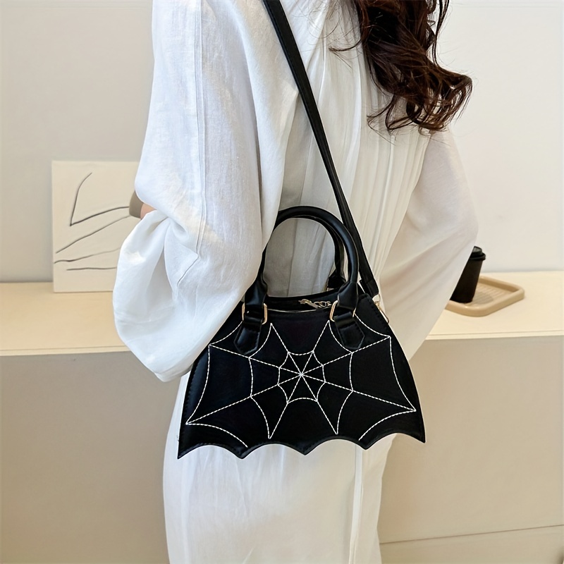 gothic bat wing novelty bag trendy pu crossbody bag womens punk y2k shoulder purse handbag for halloween details 5