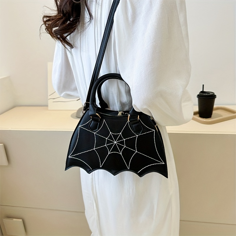 gothic bat wing novelty bag trendy pu crossbody bag womens punk y2k shoulder purse handbag for halloween details 6