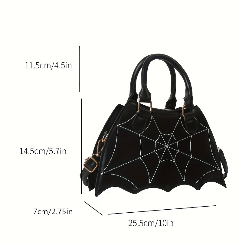 gothic bat wing novelty bag trendy pu crossbody bag womens punk y2k shoulder purse handbag for halloween details 9