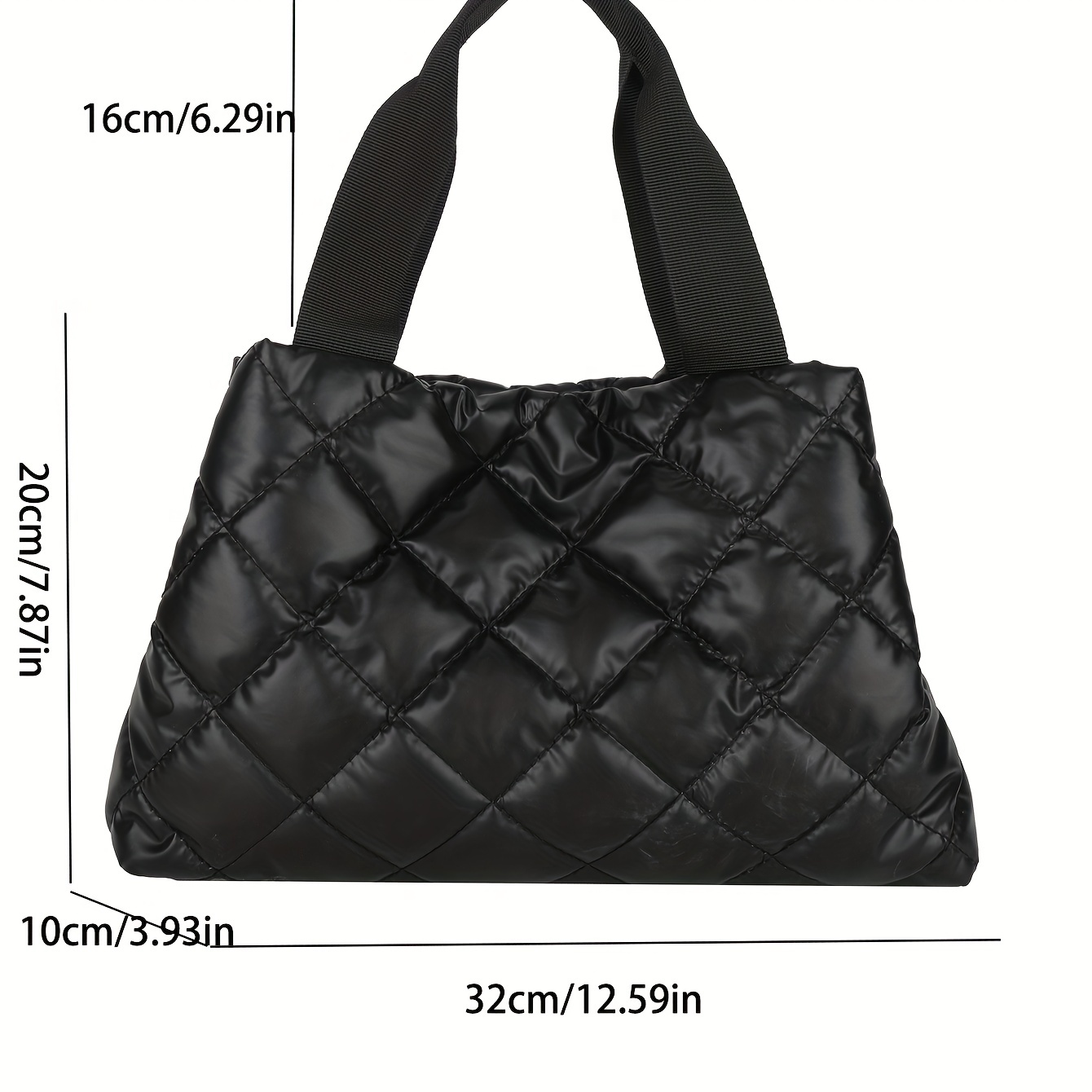 puffer quilted tote bag for women lightweight padded handbag large capacity shoulder bag for winter details 0