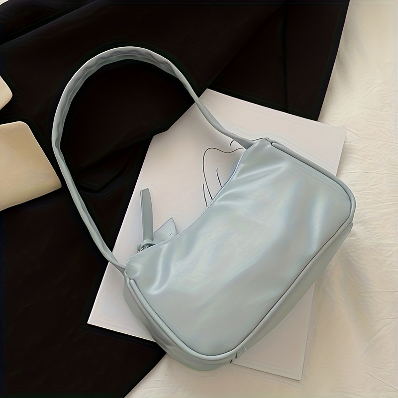 stylish pu leather shoulder bag simple solid color underarm bag perfect armpit bag for daily use details 8